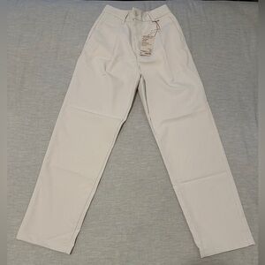 Brand New MUJI Women’s Water Repellent Chino Tucked Wide Pants Ivory XS